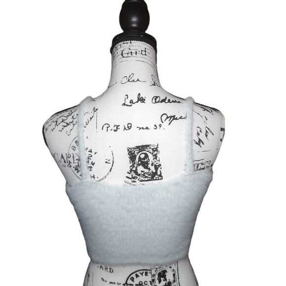 Wild Fable y2k style fuzzy Baby Blue Crop Tank Top small - Picture 4 of 9